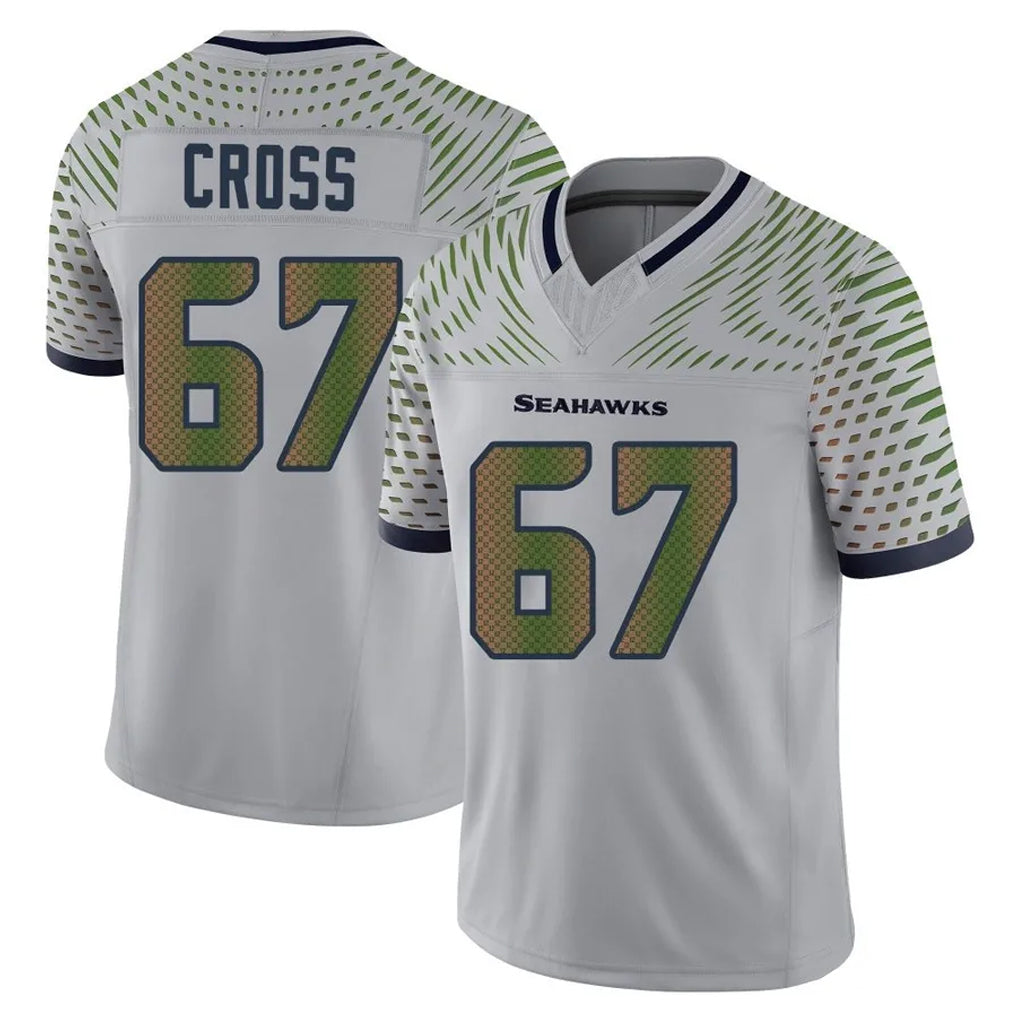 Tocy S.Seahawks #67 Charles Cross Player Grey Limited 2025 Rivalries Collection Home Game Stitched Jerseys