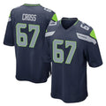 Tocy S.Seahawks #67 Charles Cross Player Navy Home Game Stitched Jerseys