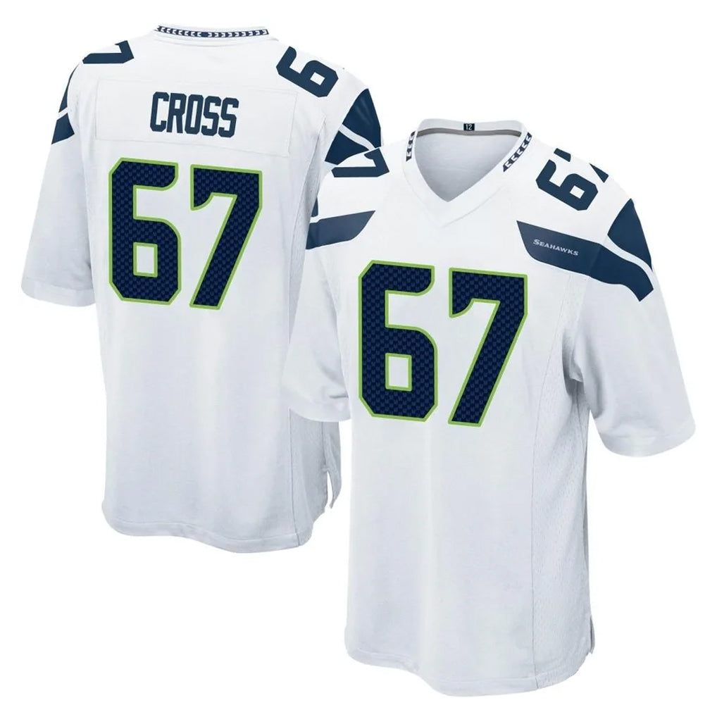 Tocy S.Seahawks #67 Charles Cross Player White Home Game Stitched Jerseys