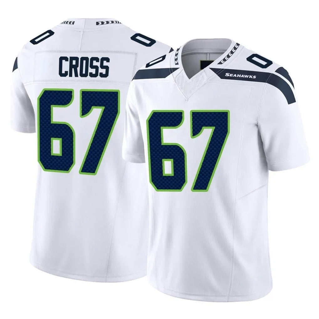Tocy S.Seahawks #67 Charles Cross Player White Limited Vapor F.U.S.E. Home Game Stitched Jerseys