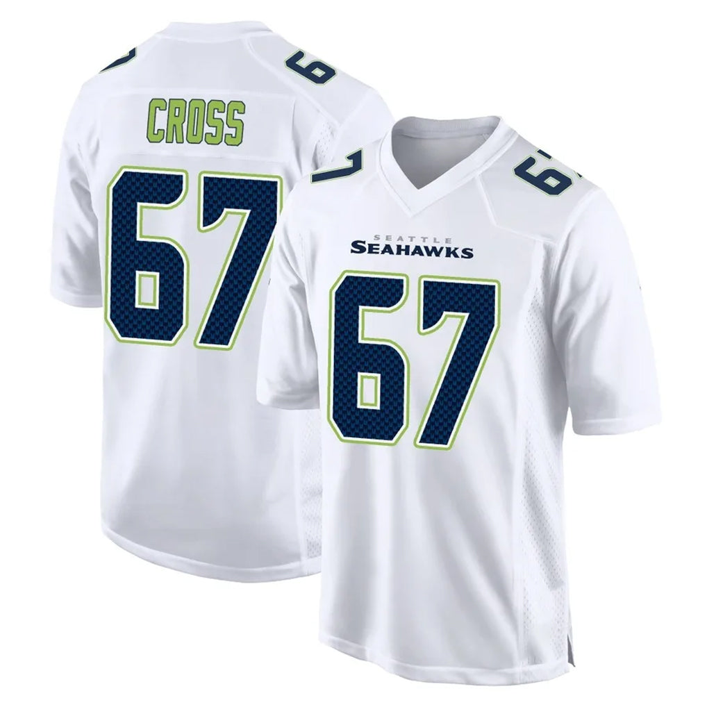 Tocy S.Seahawks #67 Charles Cross Player White Tundra Fashion Home Game Stitched Jerseys