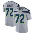 Tocy S.Seahawks #72 Abraham Lucas Player Gray Limited Vapor Untouchable Home Game Stitched Jerseys