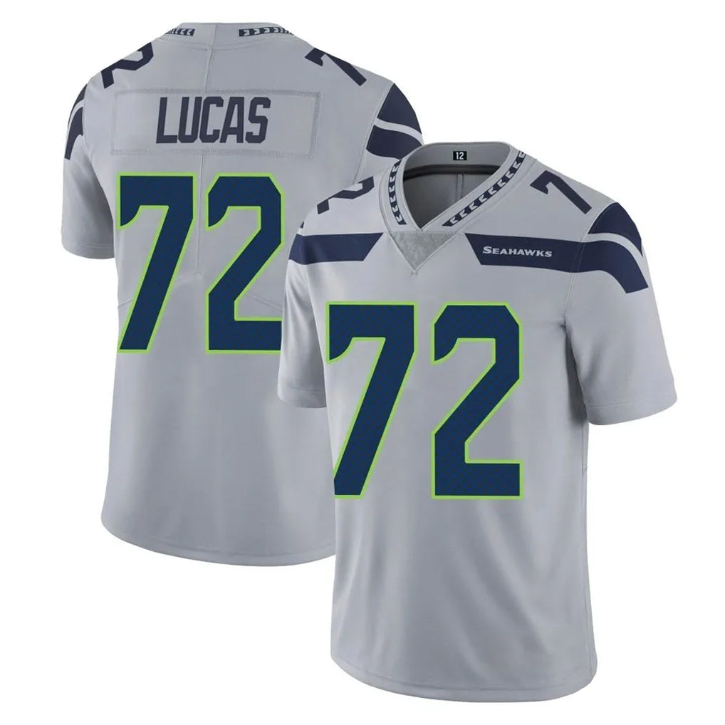 Tocy S.Seahawks #72 Abraham Lucas Player Gray Limited Vapor Untouchable Home Game Stitched Jerseys