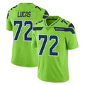 Tocy S.Seahawks #72 Abraham Lucas Player Green Limited Color Rush Home Game Stitched Jerseys