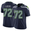 Tocy S.Seahawks #72 Abraham Lucas Player Navy Limited Vapor F.U.S.E. Home Game Stitched Jerseys