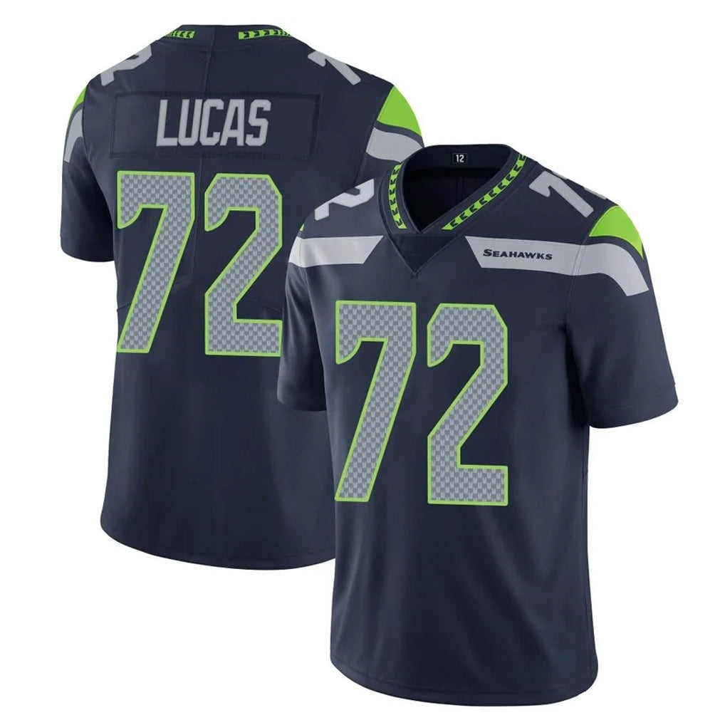 Tocy S.Seahawks #72 Abraham Lucas Player Navy Limited Vapor Untouchable Home Game Stitched Jerseys
