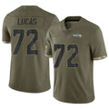 Tocy S.Seahawks #72 Abraham Lucas Player Olive Limited Salute To Service Home Game Stitched Jerseys