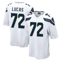 Tocy S.Seahawks #72 Abraham Lucas Player White Home Game Stitched Jerseys