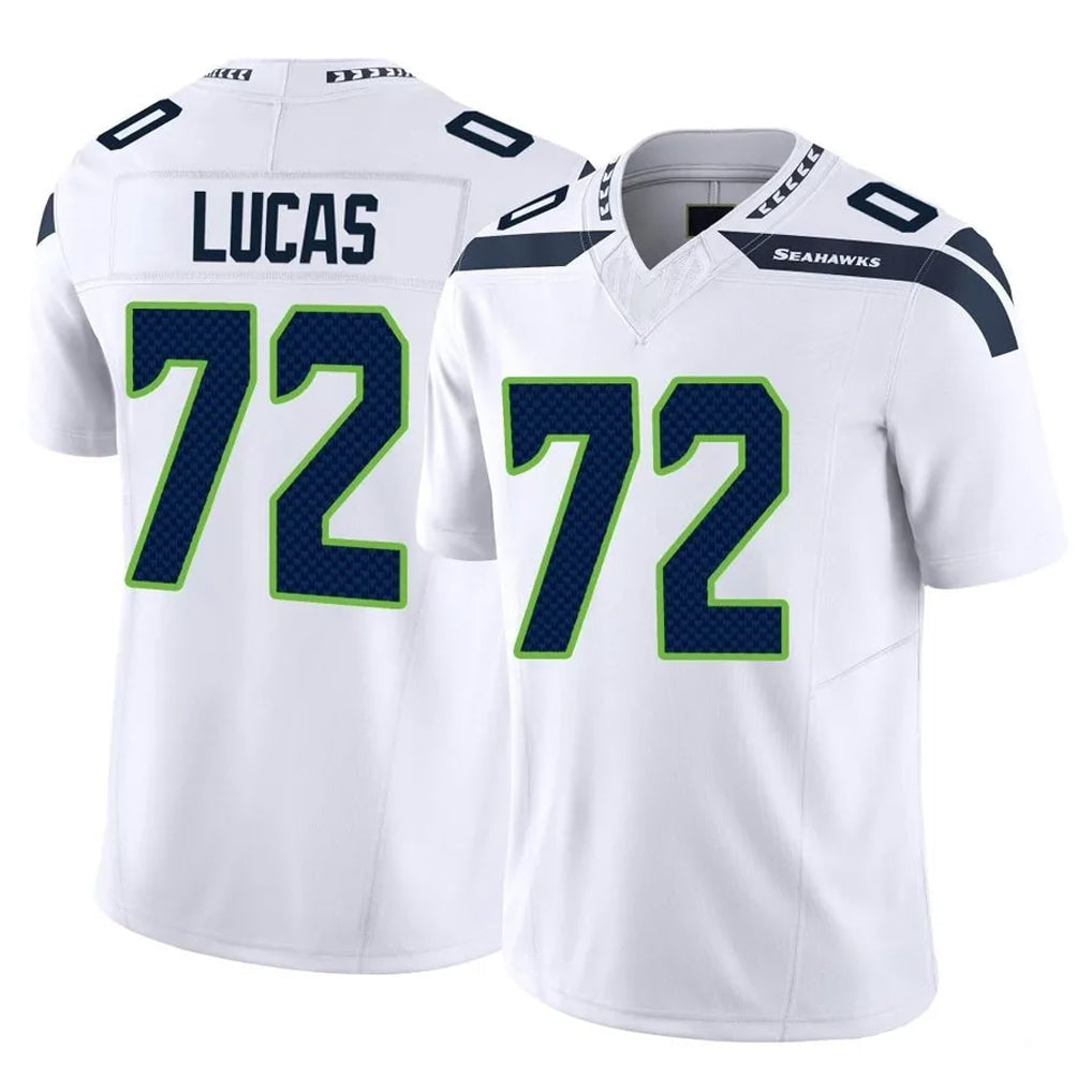 Tocy S.Seahawks #72 Abraham Lucas Player White Limited Vapor F.U.S.E. Home Game Stitched Jerseys