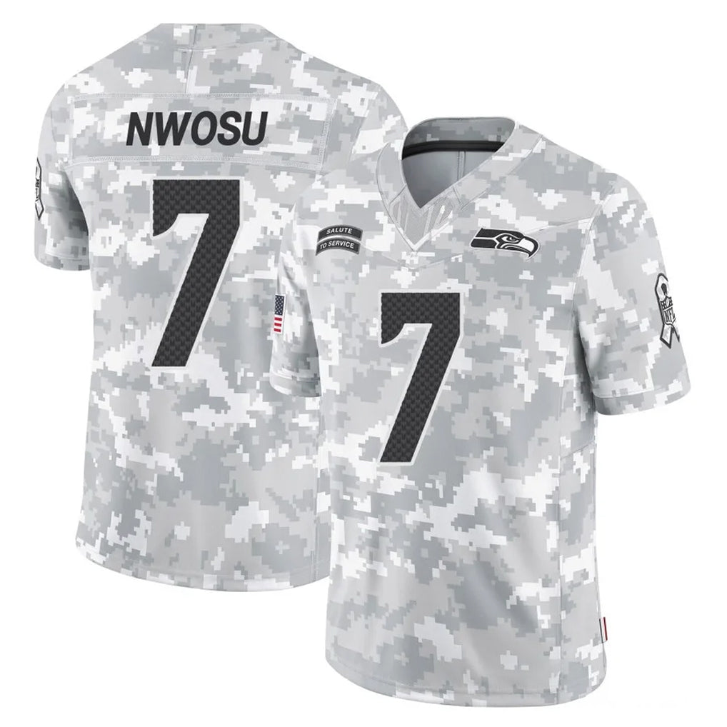 Tocy S.Seahawks #7 Uchenna Nwosu Player Arctic Camo Limited Salute To Service Home Game Stitched Jerseys