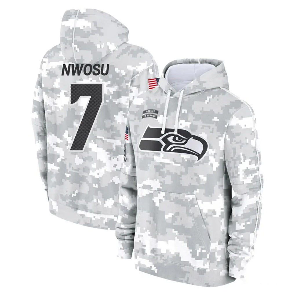 Tocy S.Seahawks #7 Uchenna Nwosu Player Arctic Camo Limited Salute to Service Pullover Hoodies Game Stitched Jerseys