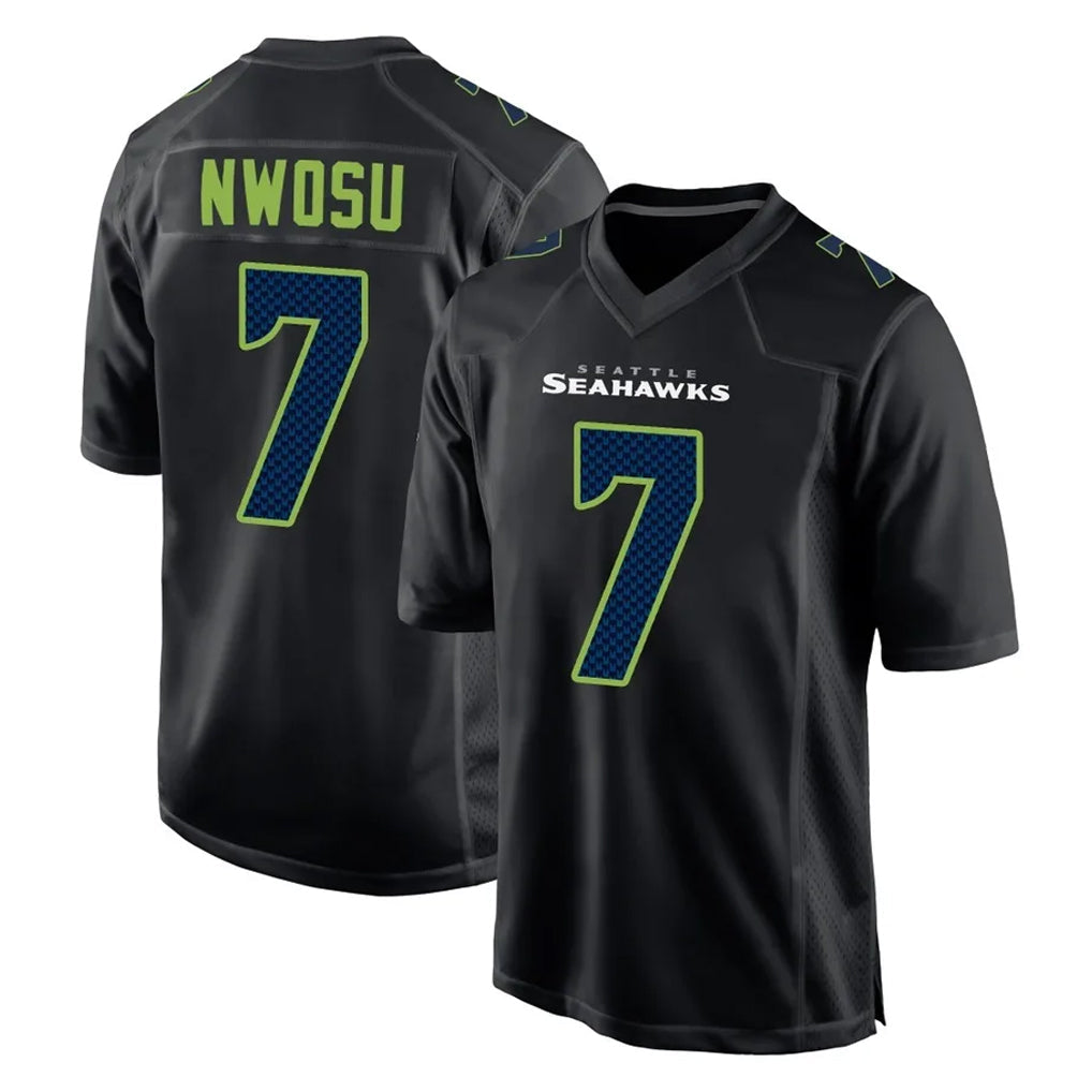 Tocy S.Seahawks #7 Uchenna Nwosu Player Black Limited Fashion Home Game Stitched Jerseys