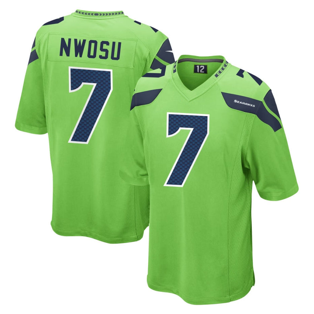 Tocy S.Seahawks #7 Uchenna Nwosu Player Green Home Game Stitched Jerseys