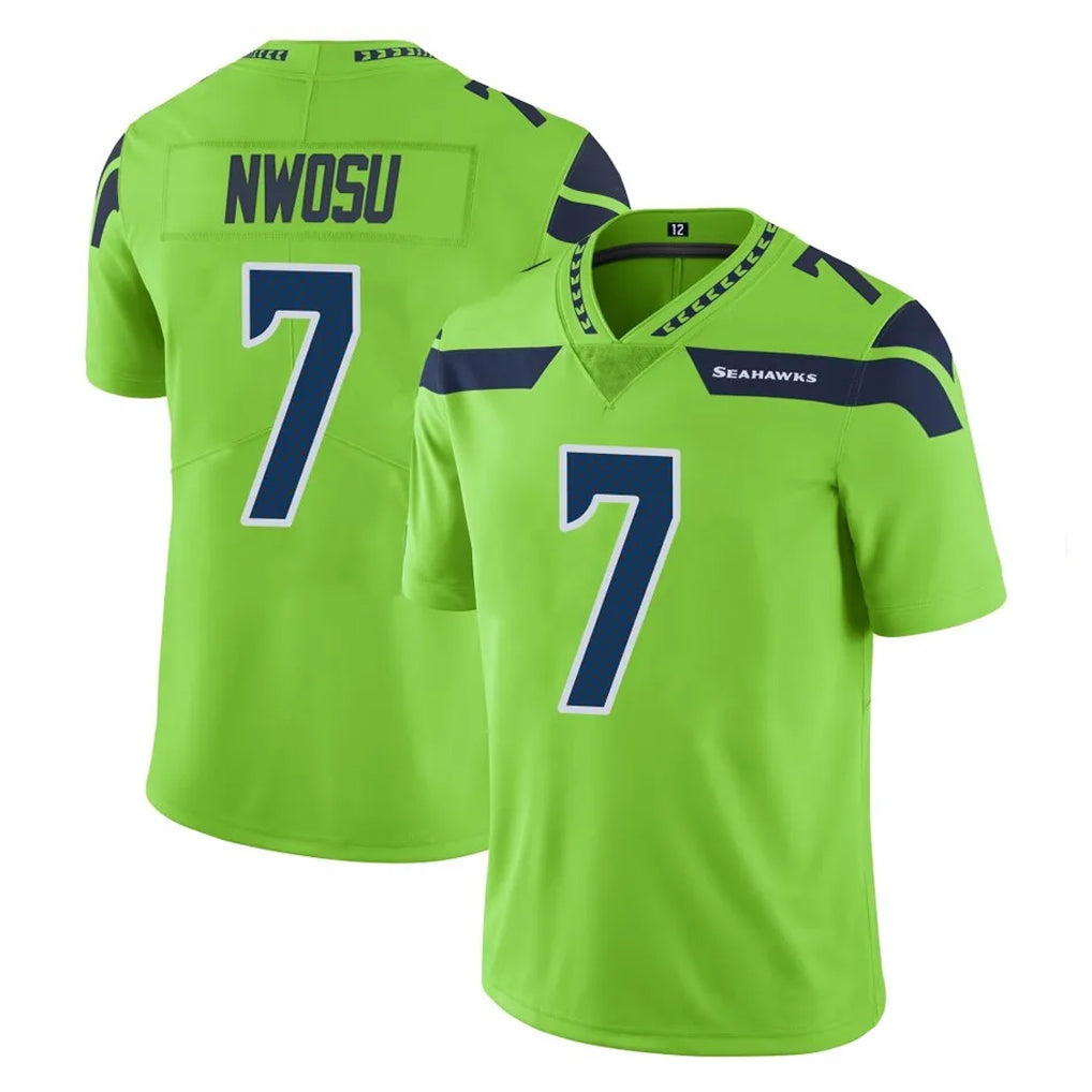 Tocy S.Seahawks #7 Uchenna Nwosu Player Green Limited Color Rush Home Game Stitched Jerseys