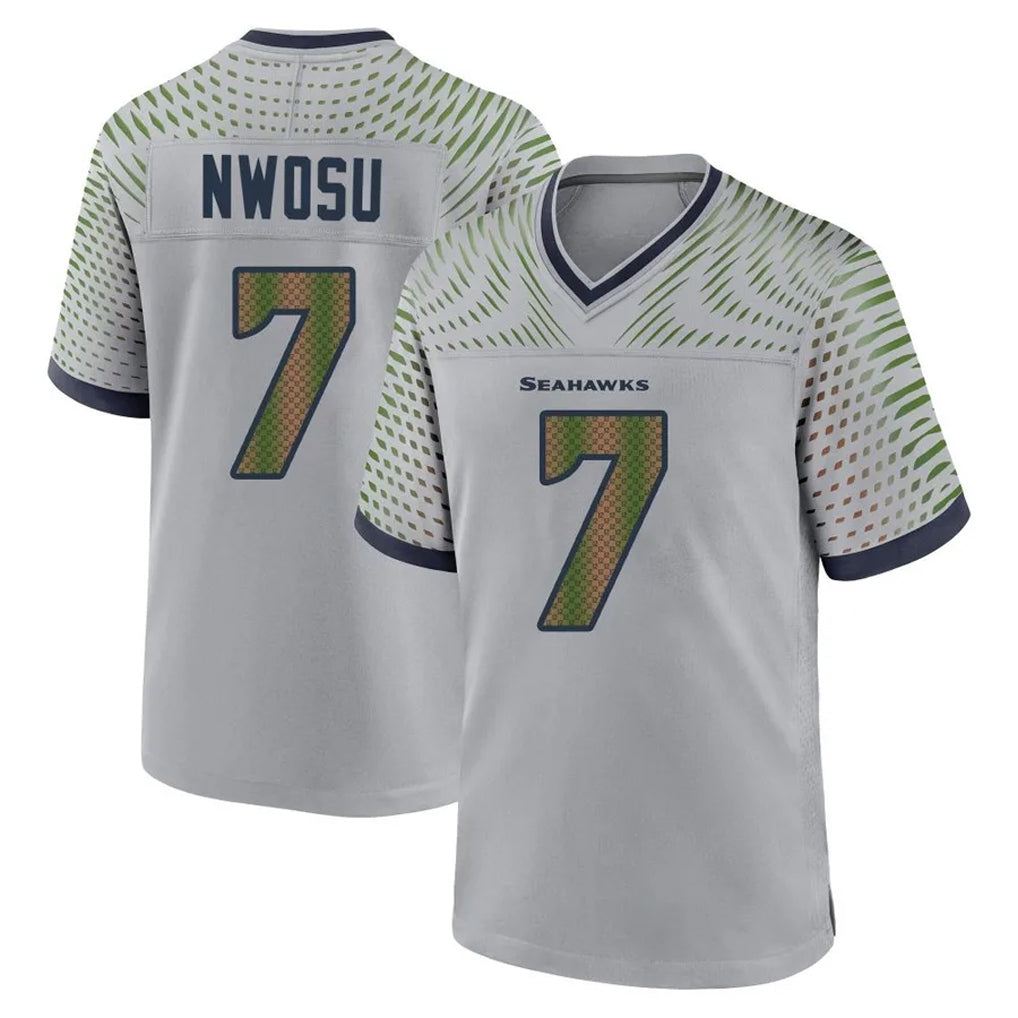 Tocy S.Seahawks #7 Uchenna Nwosu Player Grey 2025 Rivalries Collection Home Game Stitched Jerseys