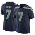 Tocy S.Seahawks #7 Uchenna Nwosu Player Navy Limited Vapor F.U.S.E. Home Game Stitched Jerseys