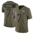 Tocy S.Seahawks #7 Uchenna Nwosu Player Olive 2025 Salute To Service Limited Home Game Stitched Jerseys