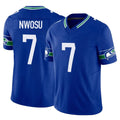 Tocy S.Seahawks #7 Uchenna Nwosu Player Royal Limited Throwback Vapor F.U.S.E. Home Game Stitched Jerseys