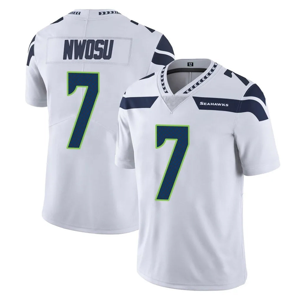 Tocy S.Seahawks #7 Uchenna Nwosu Player White Limited Vapor Untouchable Home Game Stitched Jerseys