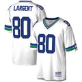 tocy S.Seahawks #80 Steve Largent Player Mitchell & Ness White Legacy Replica Stitched Jerseys