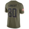 tocy S.Seahawks #80 Steve Largent Player Salute to Service Olive Stitched Jerseys
