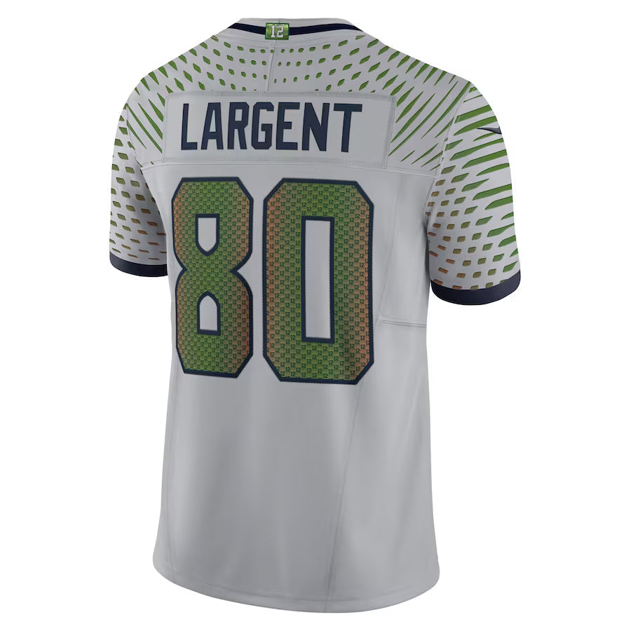 tocy S.Seahawks #80 Steve Largent Player Wolf Gray Rivalries Collection Limited Stitched Jerseys