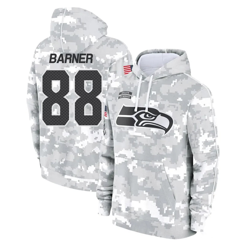 Tocy S.Seahawks #88 AJ Barner Player Arctic Camo Limited Salute to Service Pullover Hoodies Game Stitched Jerseys