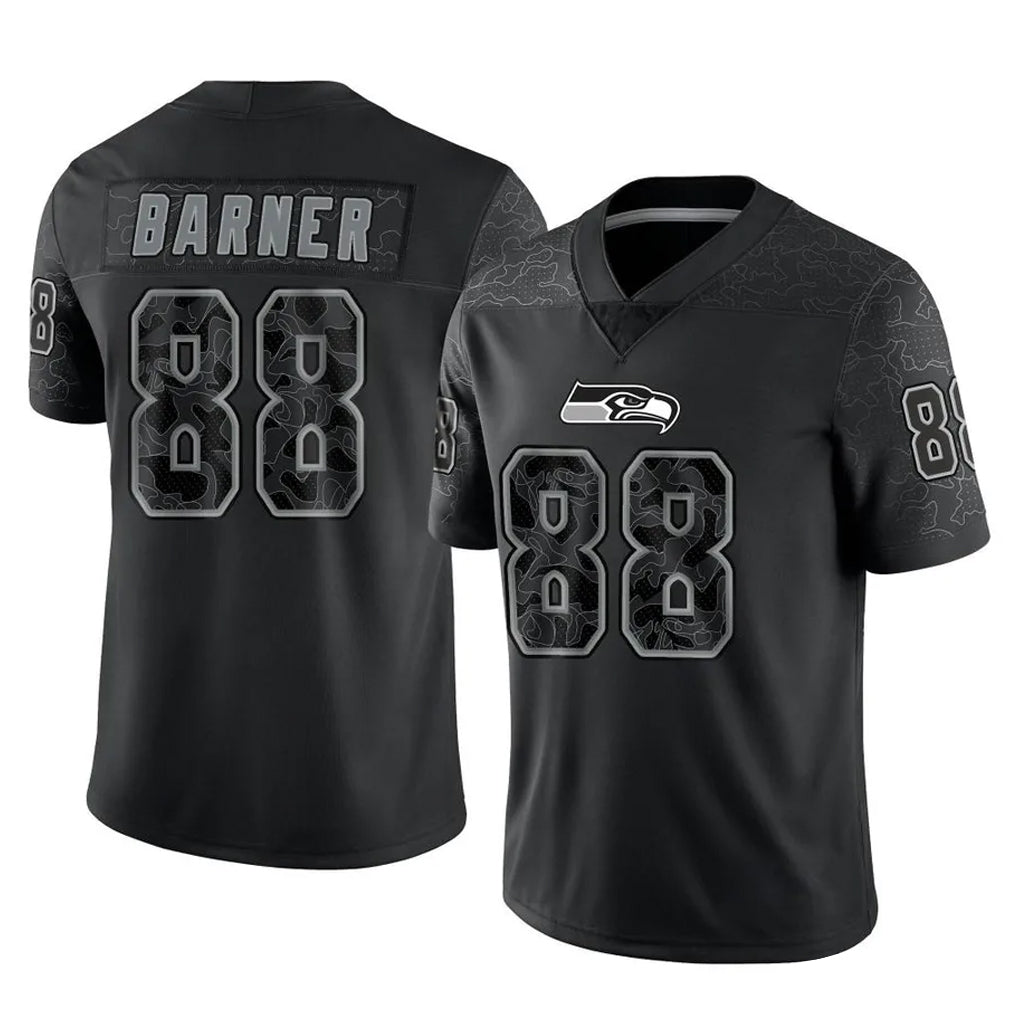 Tocy S.Seahawks #88 AJ Barner Player Black Limited Reflective Home Game Stitched Jerseys