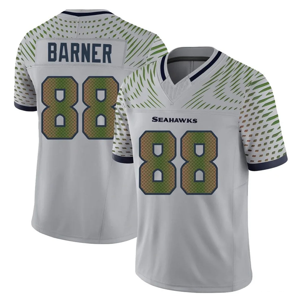 Tocy S.Seahawks #88 AJ Barner Player Grey Limited 2025 Rivalries Collection Home Game Stitched Jerseys