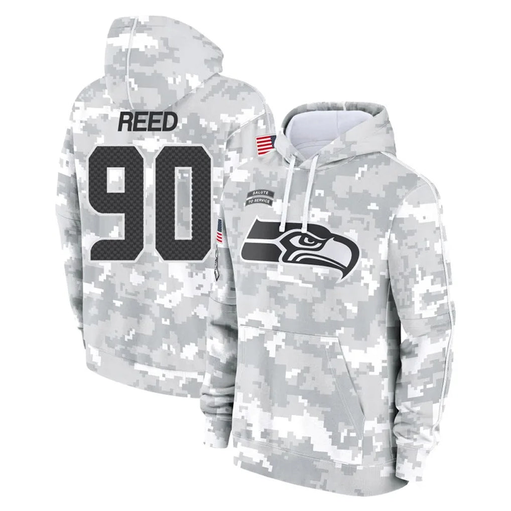 Tocy S.Seahawks #90 Jarran Reed Player Arctic Camo Limited Salute to Service Pullover Hoodies Game Stitched Jerseys