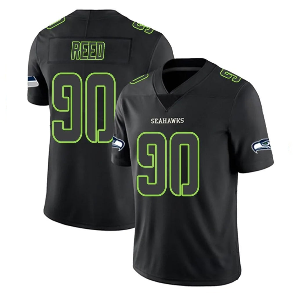 Tocy S.Seahawks #90 Jarran Reed Player Black Impact Limited Home Game Stitched Jerseys