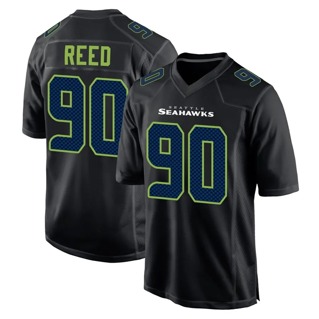 Tocy S.Seahawks #90 Jarran Reed Player Black Limited Fashion Home Game Stitched Jerseys