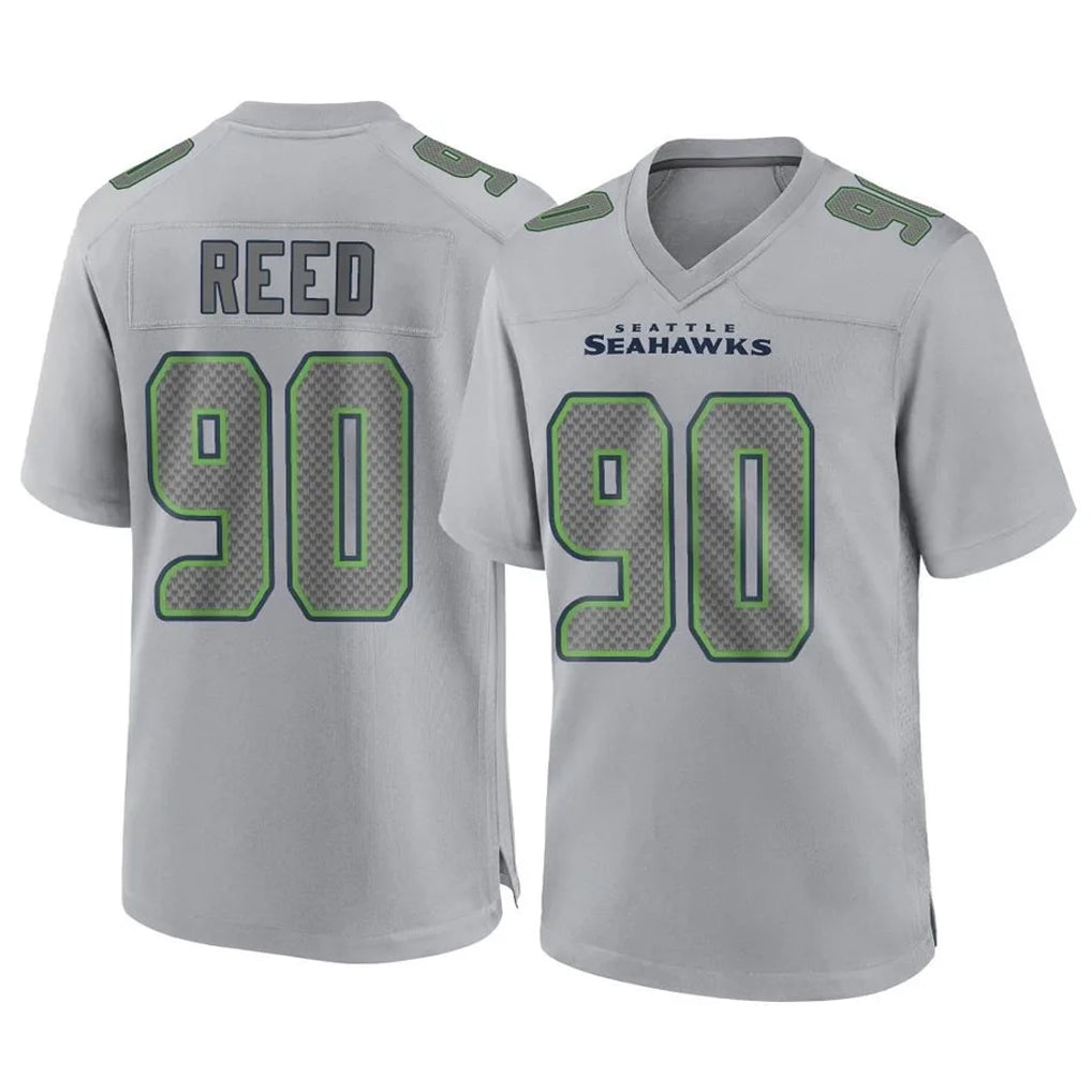 Tocy S.Seahawks #90 Jarran Reed Player Gray Atmosphere Fashion Home Game Stitched Jerseys
