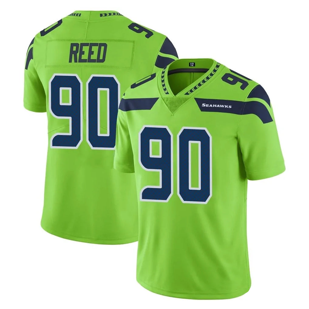 Tocy S.Seahawks #90 Jarran Reed Player Green Limited Color Rush Home Game Stitched Jerseys