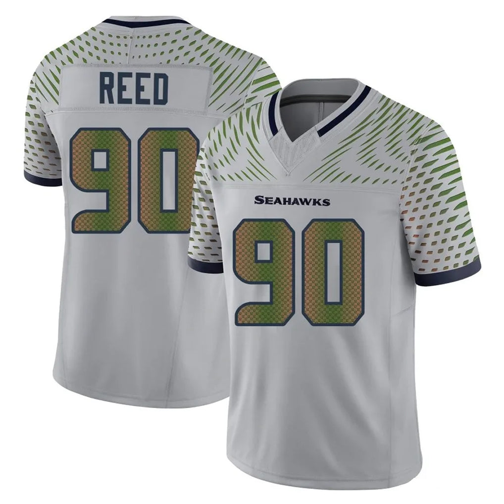 Tocy S.Seahawks #90 Jarran Reed Player Grey Limited 2025 Rivalries Collection Home Game Stitched Jerseys