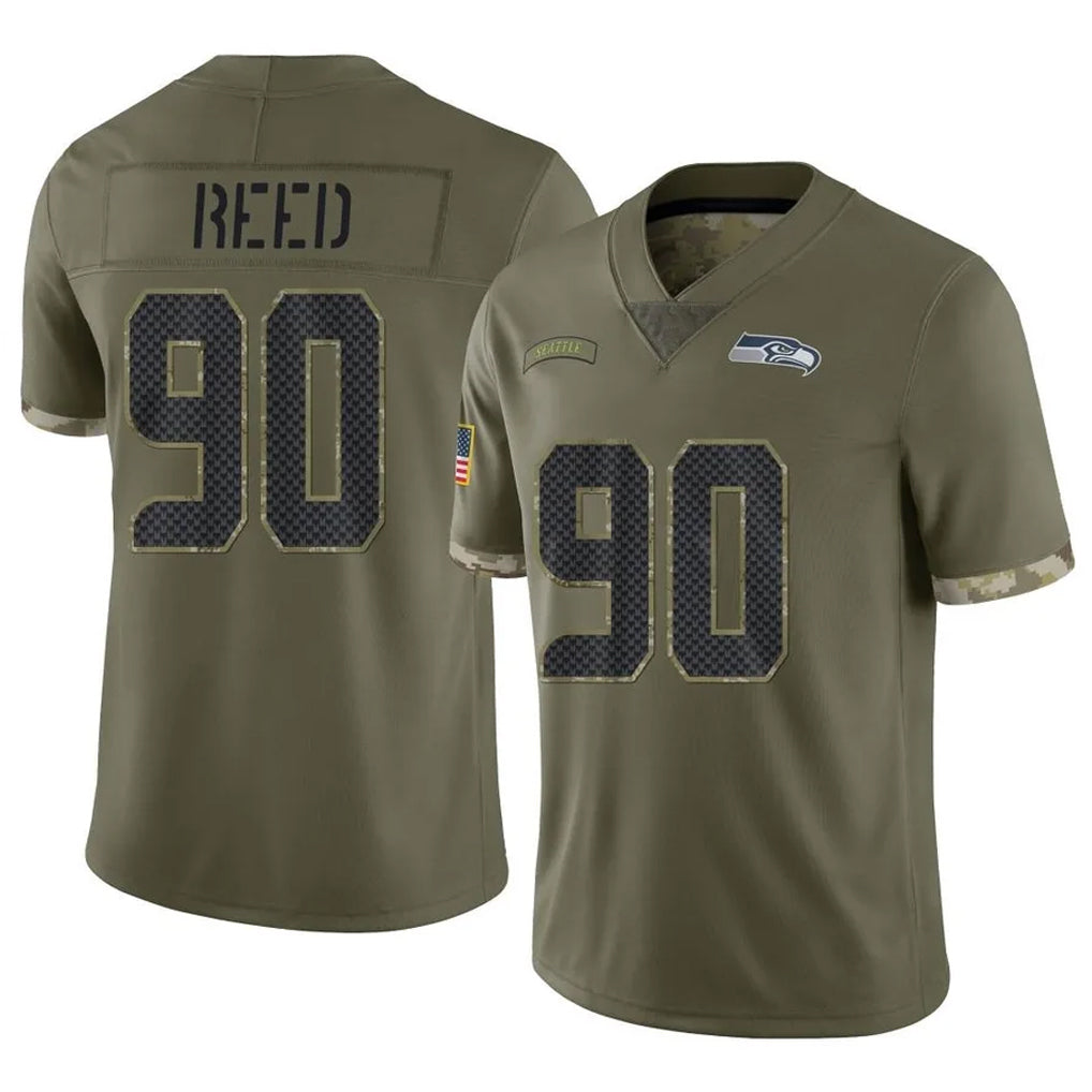 Tocy S.Seahawks #90 Jarran Reed Player Olive Limited Salute To Service Home Game Stitched Jerseys