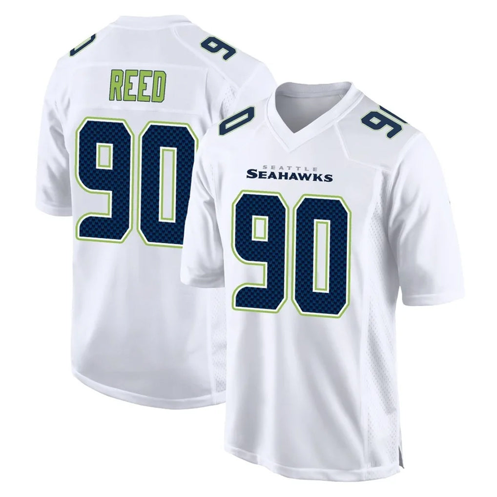 Tocy S.Seahawks #90 Jarran Reed Player White Tundra Fashion Home Game Stitched Jerseys