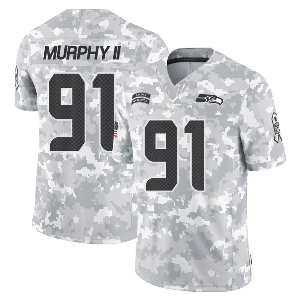 Tocy S.Seahawks #91 Byron Murphy II Player Arctic Camo Limited Salute To Service Home Game Stitched Jerseys