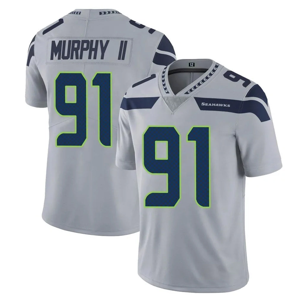 Tocy S.Seahawks #91 Byron Murphy II Player Gray Limited Vapor Untouchable Home Game Stitched Jerseys