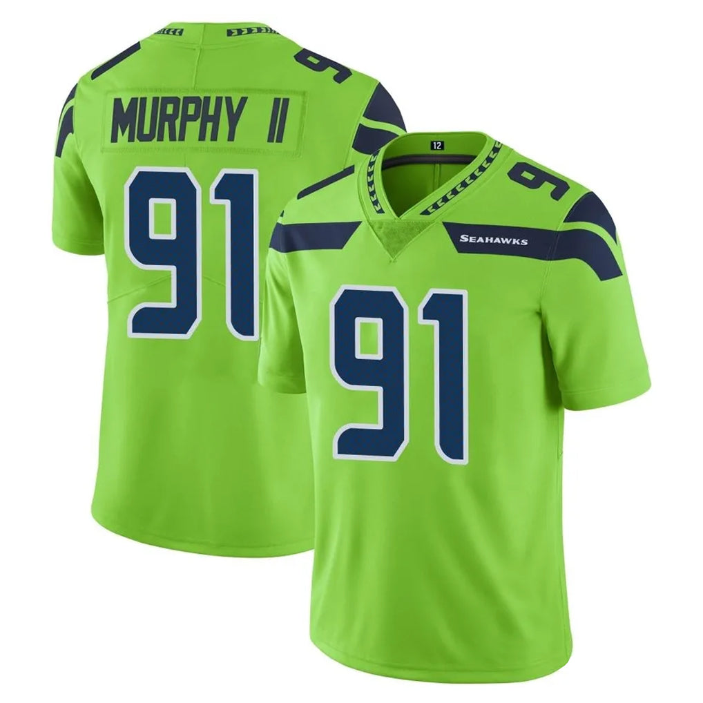 Tocy S.Seahawks #91 Byron Murphy II Player Green Limited Color Rush Home Game Stitched Jerseys