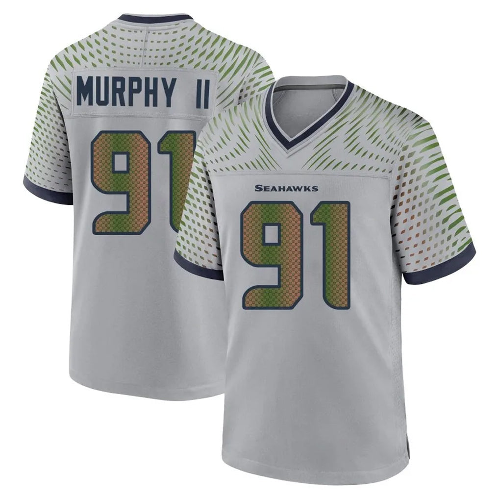 Tocy S.Seahawks #91 Byron Murphy II Player Grey 2025 Rivalries Collection Home Game Stitched Jerseys