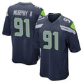 Tocy S.Seahawks #91 Byron Murphy II Player Navy Home Game Stitched Jerseys