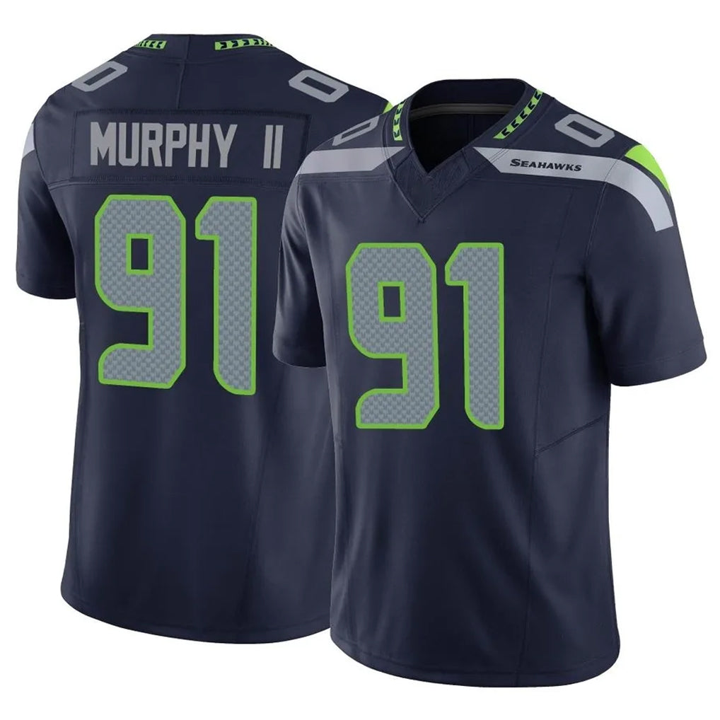 Tocy S.Seahawks #91 Byron Murphy II Player Navy Limited Vapor F.U.S.E. Home Game Stitched Jerseys