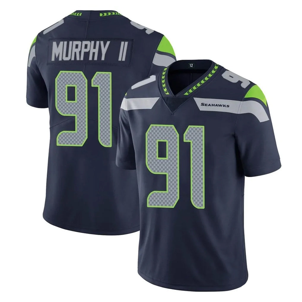 Tocy S.Seahawks #91 Byron Murphy II Player Navy Limited Vapor Untouchable Home Game Stitched Jerseys