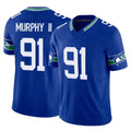Tocy S.Seahawks #91 Byron Murphy II Player Royal Limited Throwback Vapor F.U.S.E. Home Game Stitched Jerseys