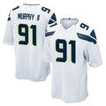Tocy S.Seahawks #91 Byron Murphy II Player White Home Game Stitched Jerseys