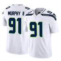 Tocy S.Seahawks #91 Byron Murphy II Player White Limited Vapor F.U.S.E. Home Game Stitched Jerseys