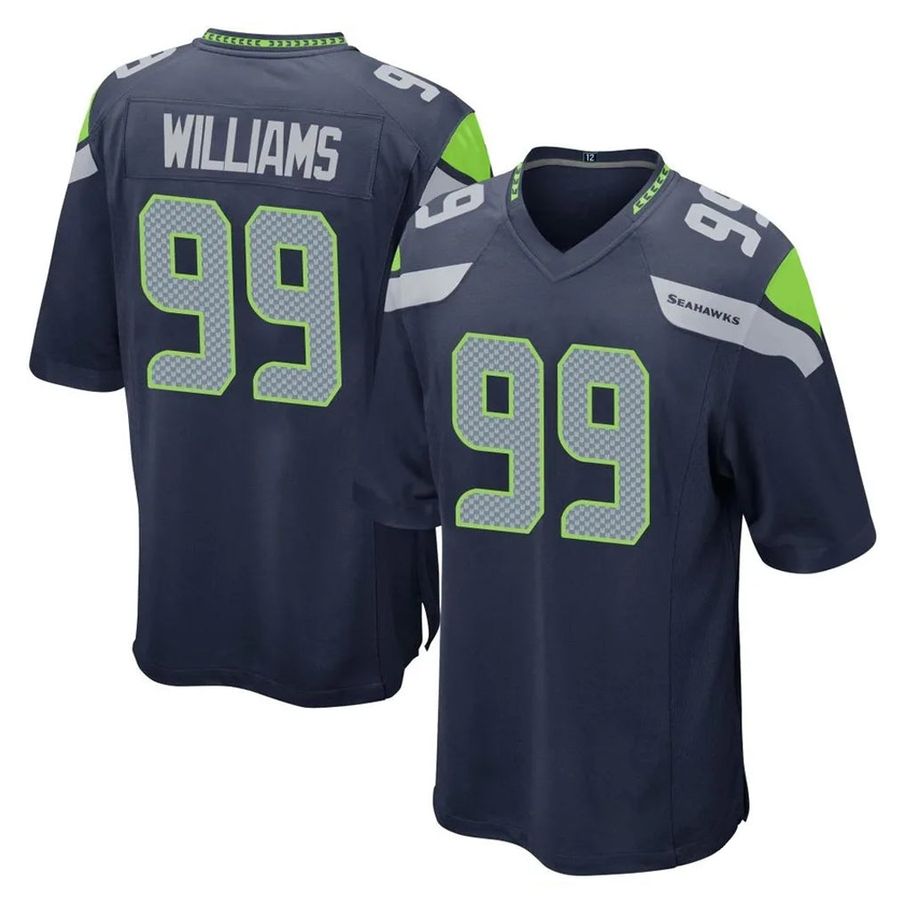 Tocy S.Seahawks #99 Leonard Williams Player Navy Home Game Stitched Jerseys