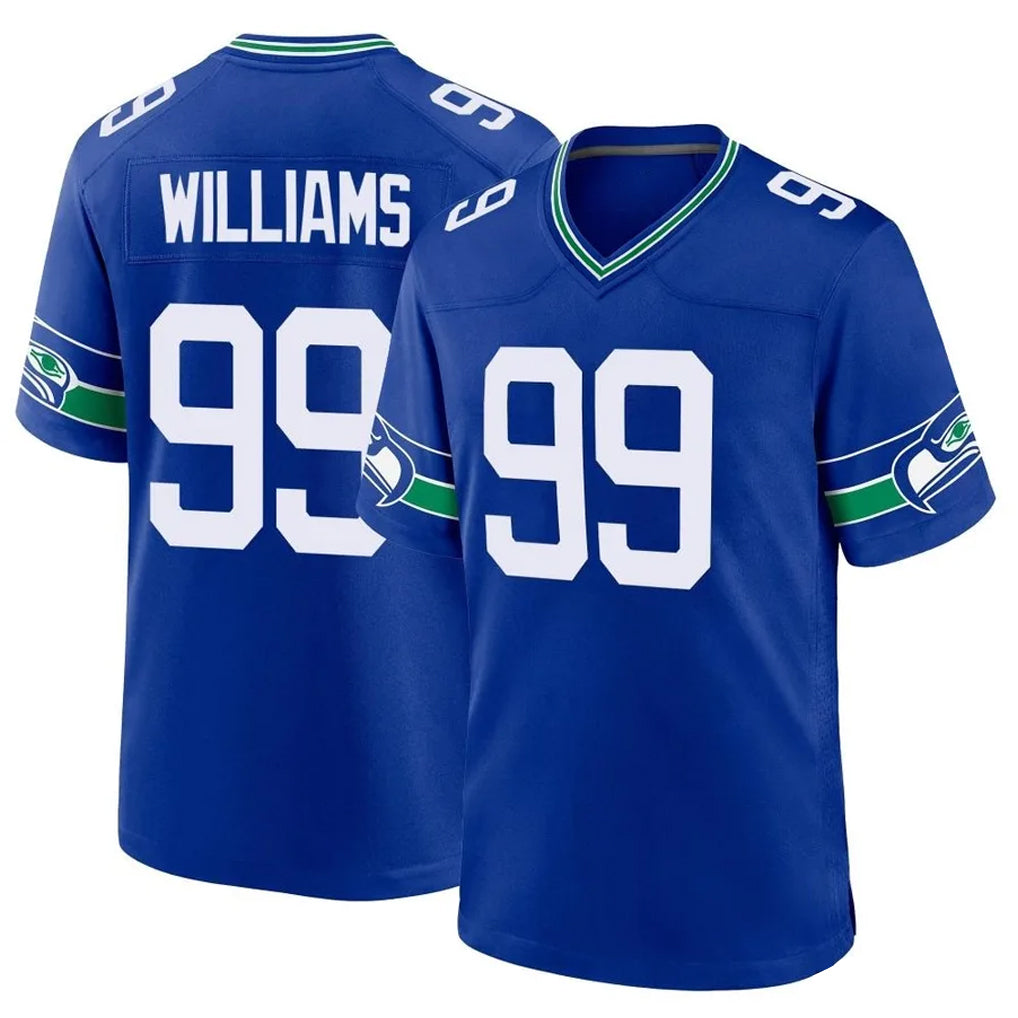 Tocy S.Seahawks #99 Leonard Williams Player Royal Throwback Home Game Stitched Jerseys