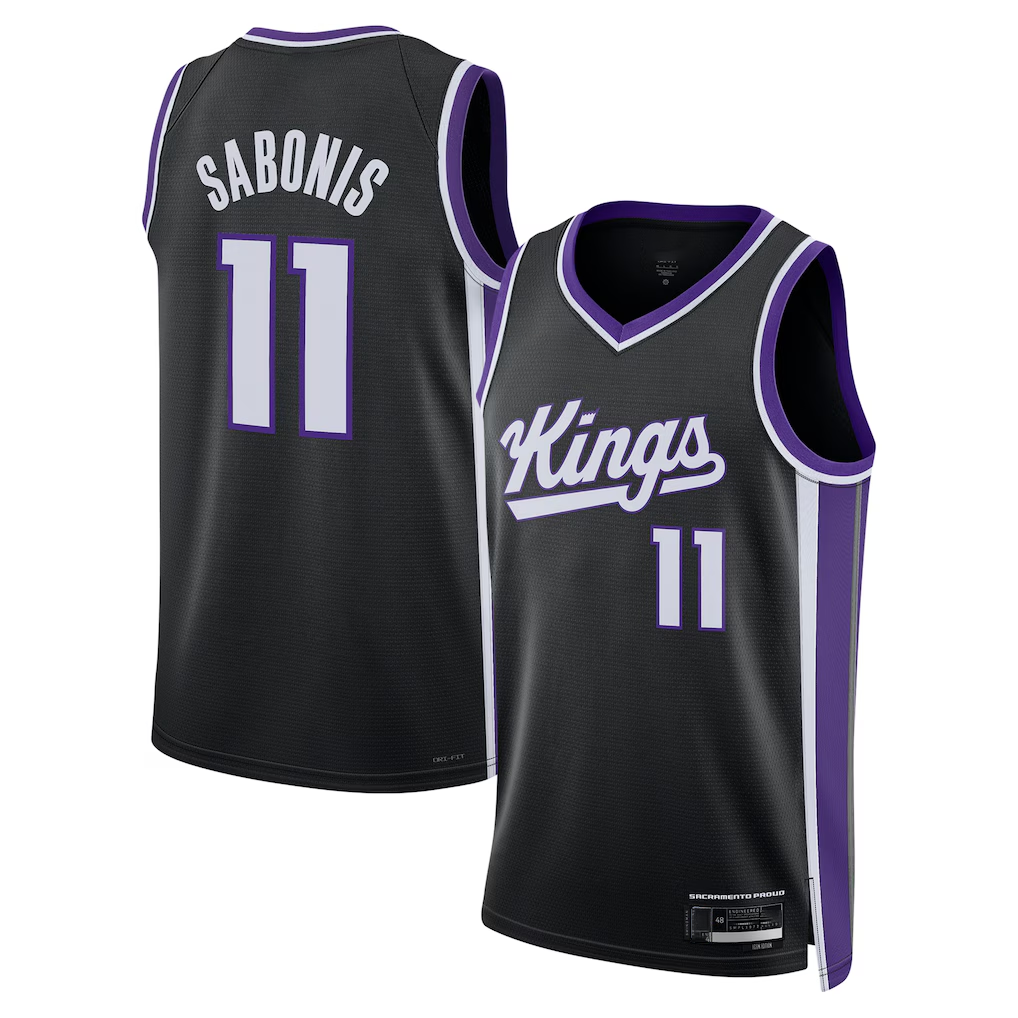 tocy S.kings #11 Domantas Sabonis Black Swingman Player Jerseys - Icon Edition
